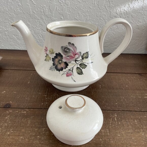 Tea pot Arthur Wood Sandon Vintage Teapot Pink White Rose England - Picture 3 of 4